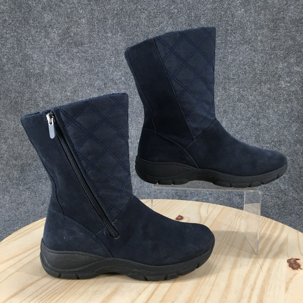 Lands' End 11 Blue Winter Rain Boots inside zipper
